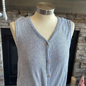 Rachel Zoe linen button tie front sleeveless top